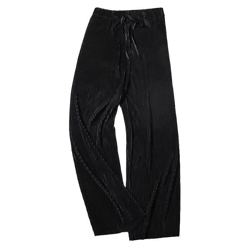 Drape Loose And Versatile High-waist Elastic Thin Straight-leg Pants Cropped Trousers