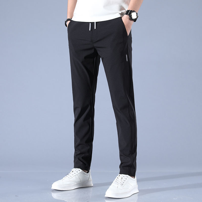 Ice Silk Casual Pants Men's Summer Thin