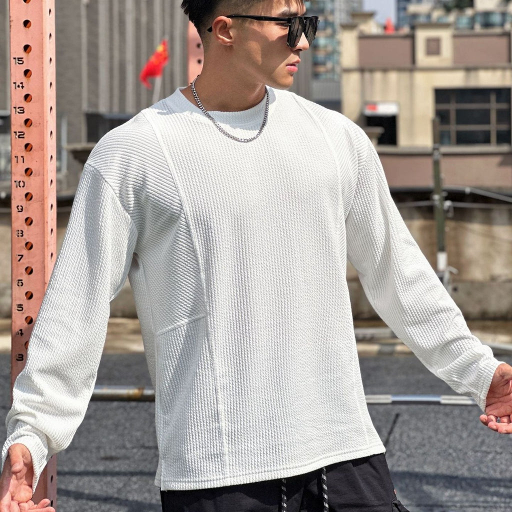 Muscle Workout Men's Loose Sports Snake Pattern Long Sleeve