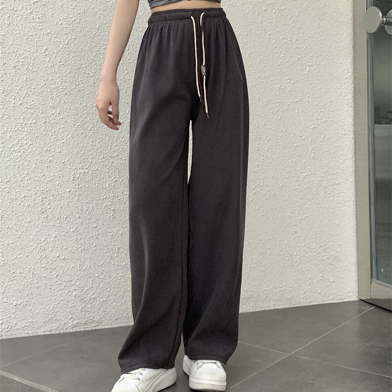 Corduroy Double Drawstring Wide-leg Pants Popular Women's Straight Loose High Waist