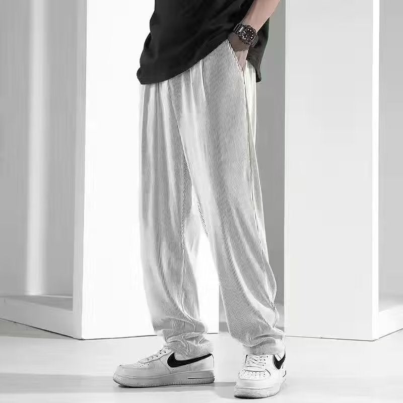 Loose Plus Size Draping Silky Air Conditioning Pants