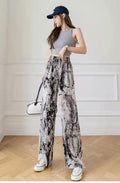 Draping Mopping Pants Straight Ink Painting Dye Pants For Women