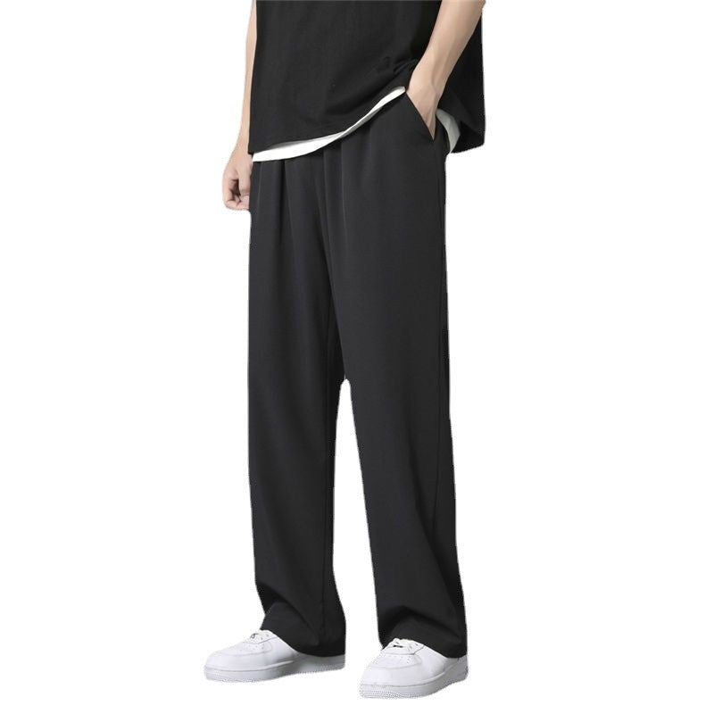 Pants Men's Thin Ice Silk Trousers Casual Trousers Straight Draping