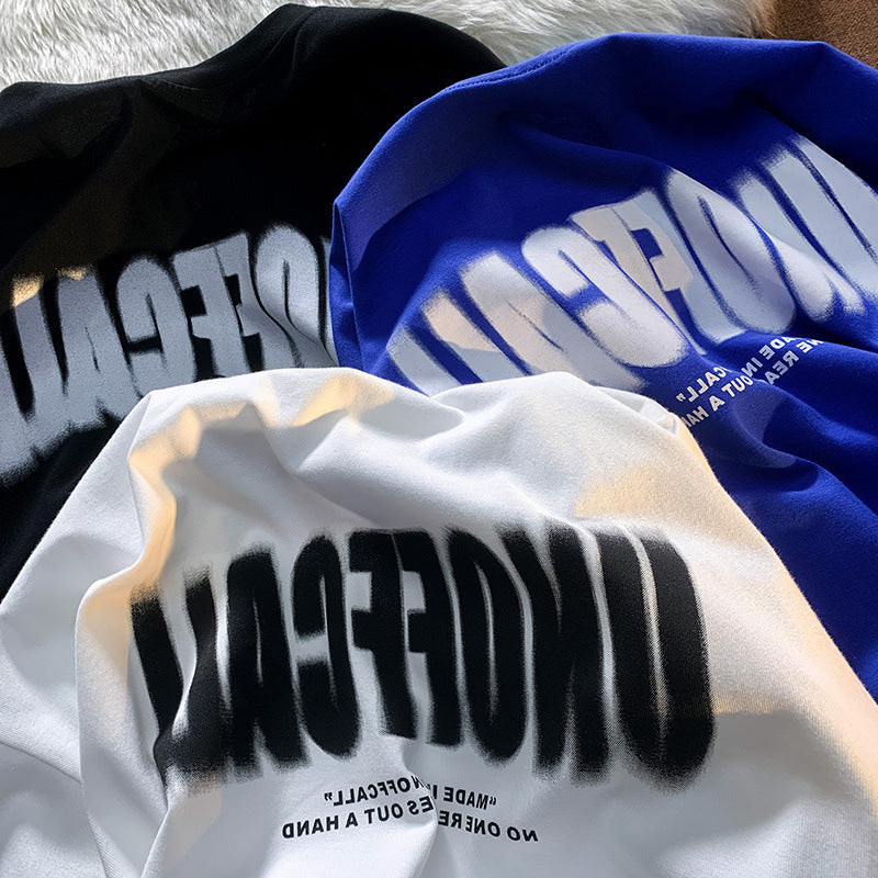 Womens Loose-fitting Top With A Blurred Letter Print