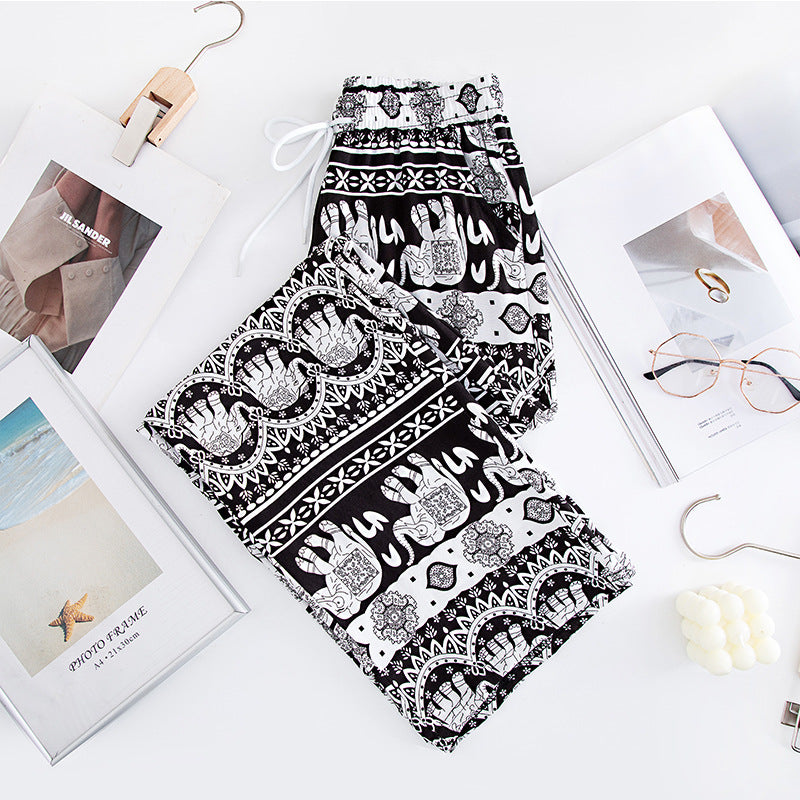 Thailand Elephant Yoga Wide-leg Pants For Women