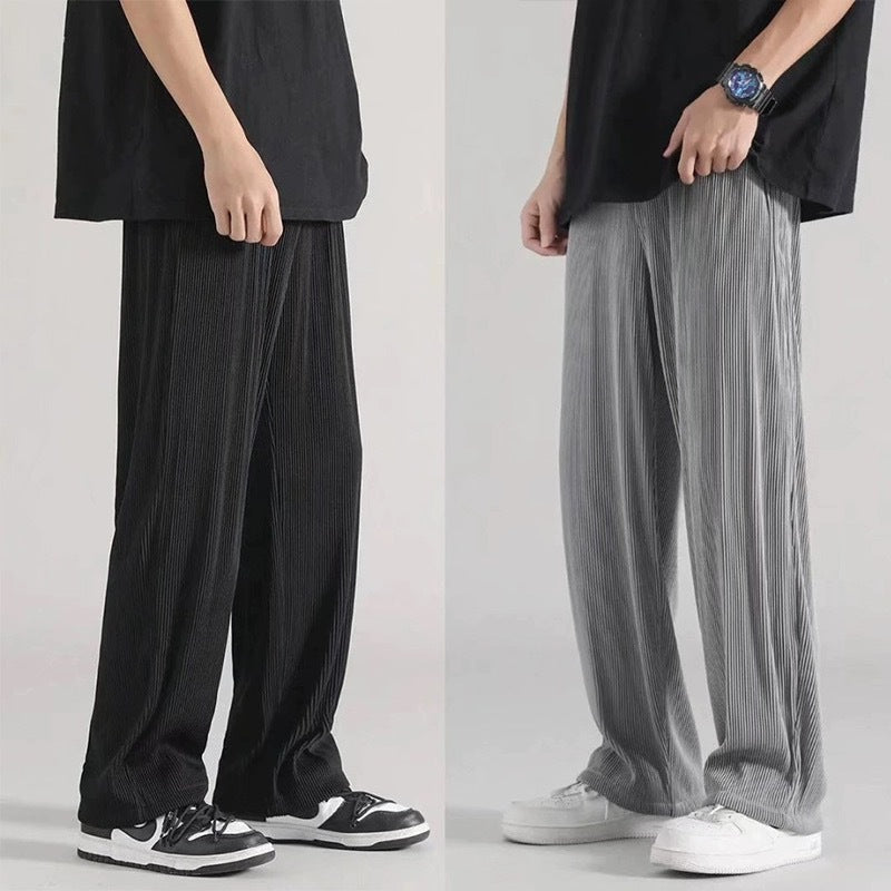Loose Plus Size Draping Silky Air Conditioning Pants